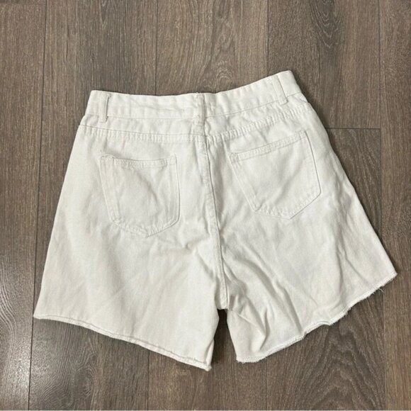 Oak + Fort Bermuda Jorts Jean Shorts High Rise Cutoffs Distressed denim Large - Picture 10 of 16